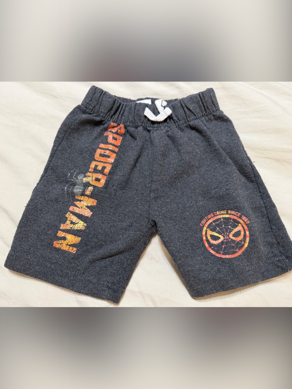 Marvel Spider-Man Gray Shorts with Orange Accents